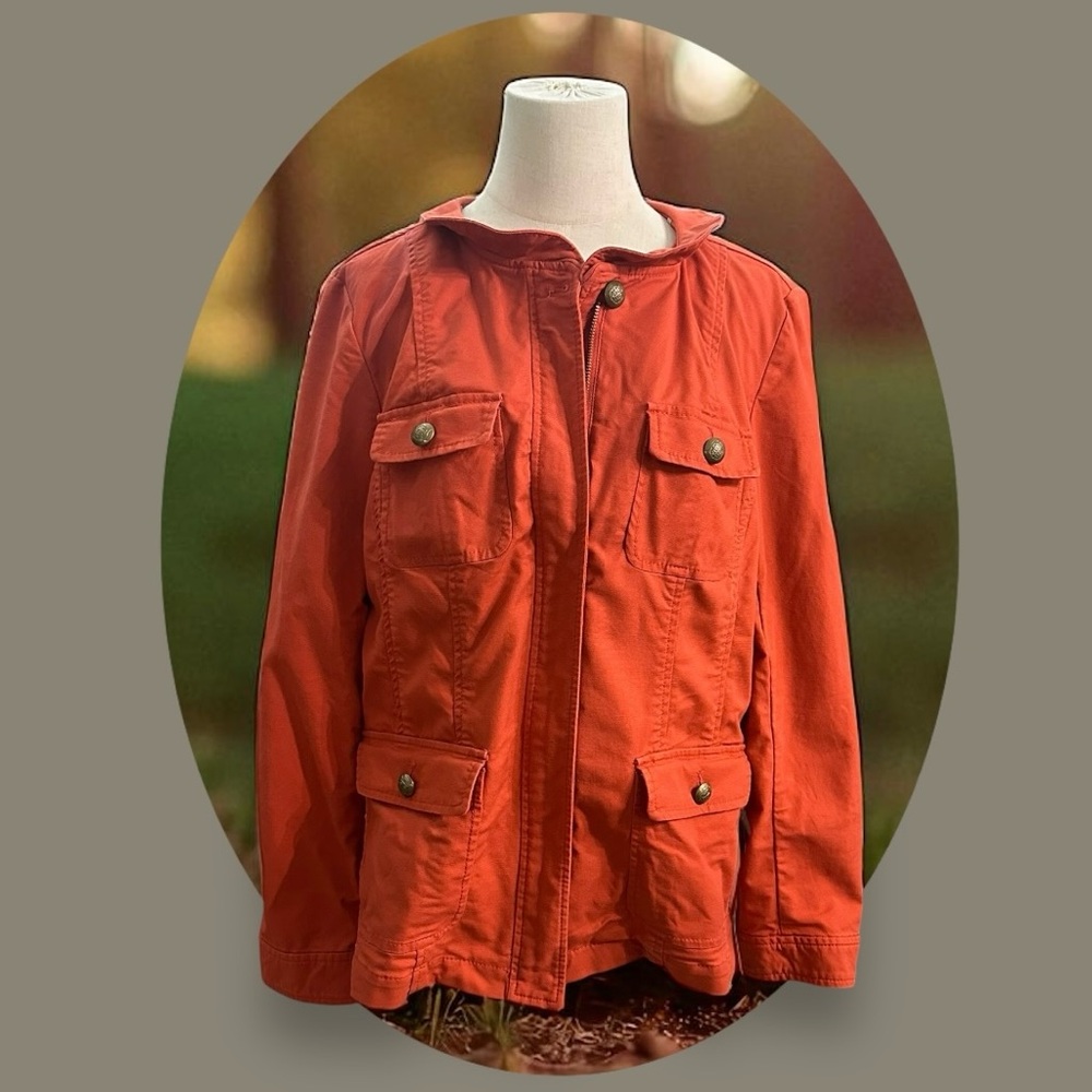 Talbots Cotton Blend Jacket. Rusty Orange
Size: 16